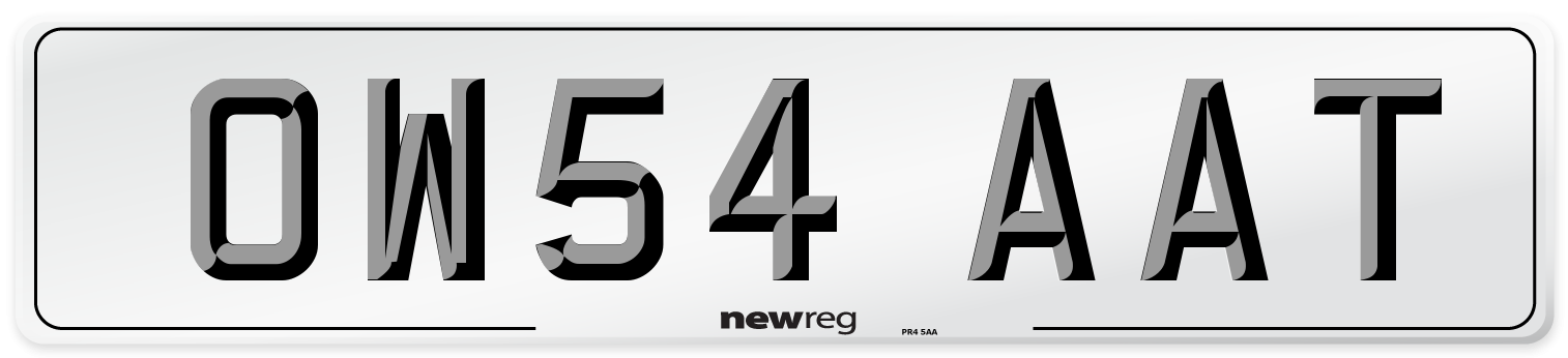 OW54 AAT Number Plate from New Reg